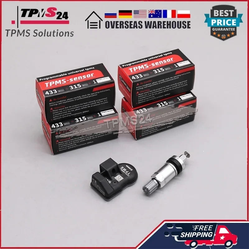 Programable TPMS Sensors 2 in 1 433MHz+315MHz Support Programing with TS501 TS508 TS601 TS608 ITS600E MK808TS MK808S-TS MP808TS
