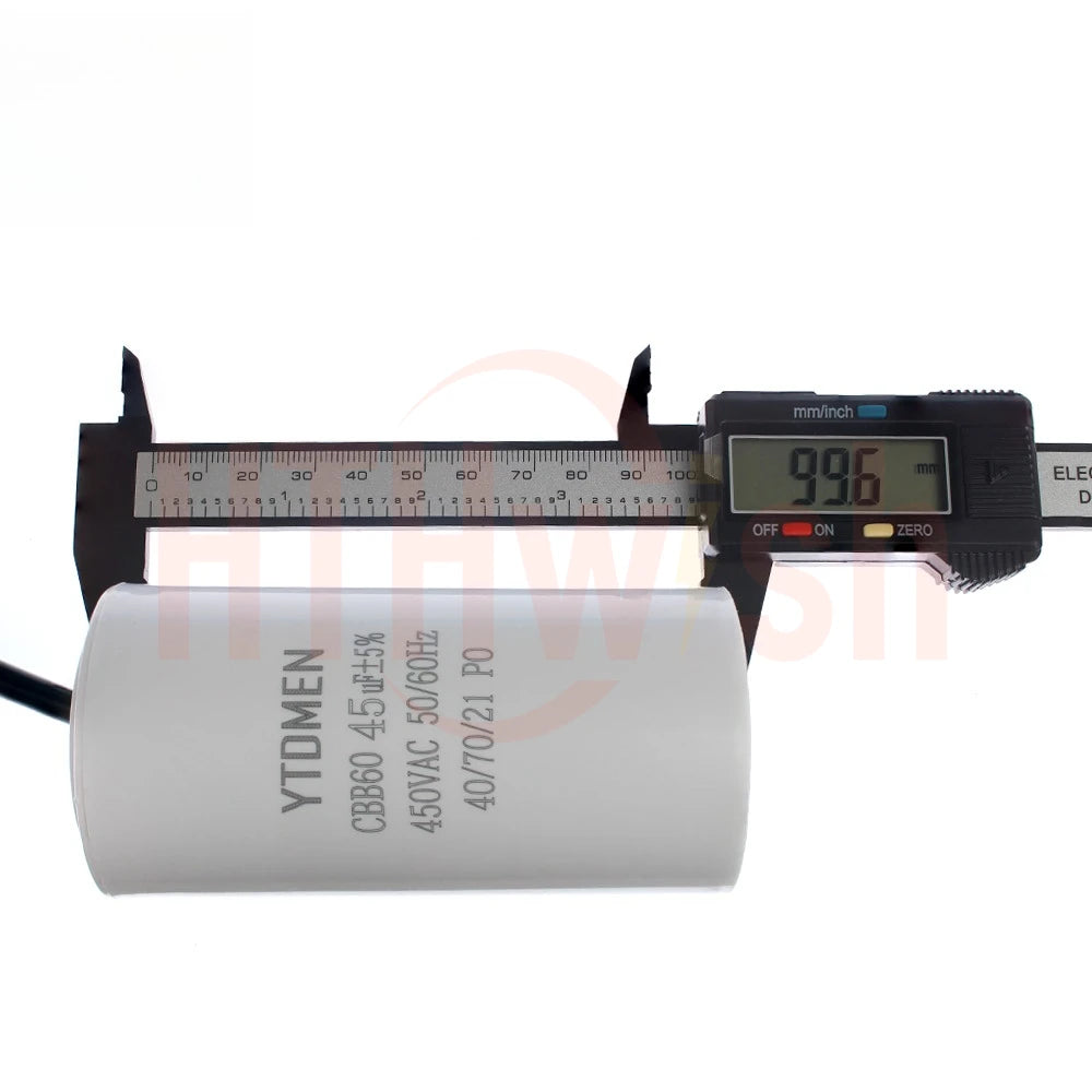 1pc CBB60 Motor Run Capacitors 5% for Washing Machine 450V 3UF 4UF 5UF 6UF 8UF 10UF 12UF 15UF 18UF 20U 450VAC Starting Capacitor