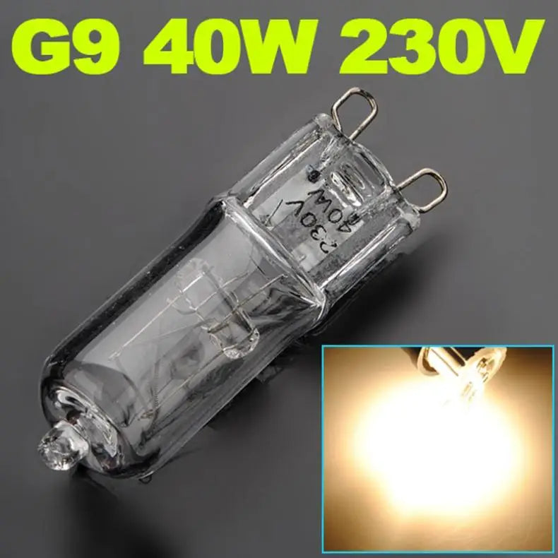 10pcs G9 25W 40W 60W Halogen Light Bulbs 2 Pin Base Warm White Small Bulb Lamps for Chandeliers / Cabinet Clear Frosted Lights