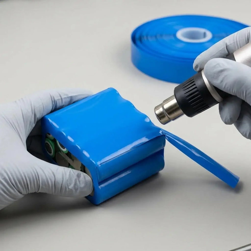 Blue Li-ion Wrap Heat Shrink Tube PVC Multi Sizes Insulated Shrinkable Film 10/20cm Width Waterproof Battery Pack Tape Sleeves