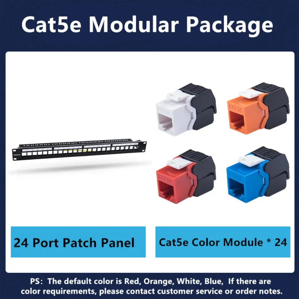 24 Port 19 inch RJ45 Patch Panel Frame Ethernet Rack Keystone Jack Coupler Cat5e Cat6 Cat6A Cat7 Network Cabinet Cable Internet