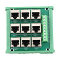 Ethernet Port Adapter Terminal Block for RJ45 8p8c Connector with 9 Screw Terminals Supporting For DIN Rail Installation