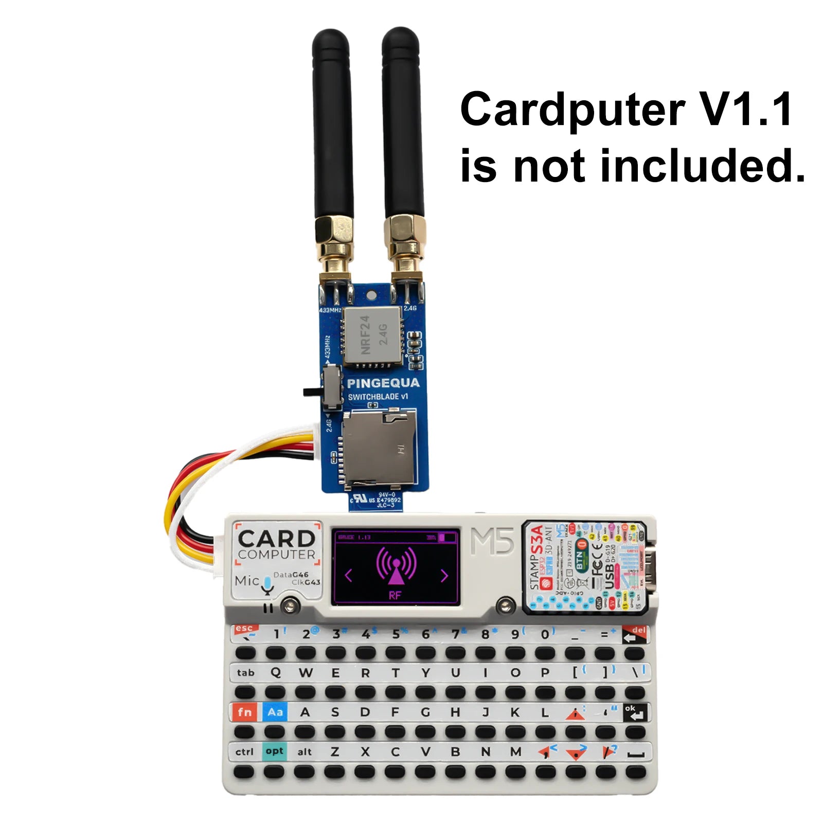 M5Stack Cardputer RF 3-in-1 Board NRF24L01+ PA/LNA & CC1101 Sub-GHz Module with MicroSD Slot, Plug & Play, Grove Cable