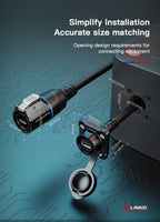 CNLINKO LP16 Waterproof Type-C Connector 5A Female Socket Jacks 10 Gbps Panel Mount Receptacles for Fast Charging Data Transfer