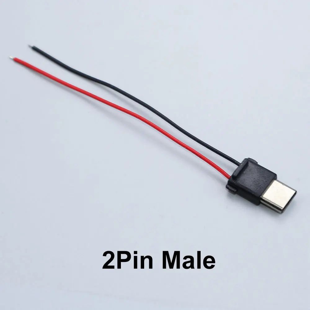YanXi 2/5/10PCS 2Pin 4Pin Type-C Waterproof Female Connector Fast Charger Charging Interface USB Port Socket With Cable