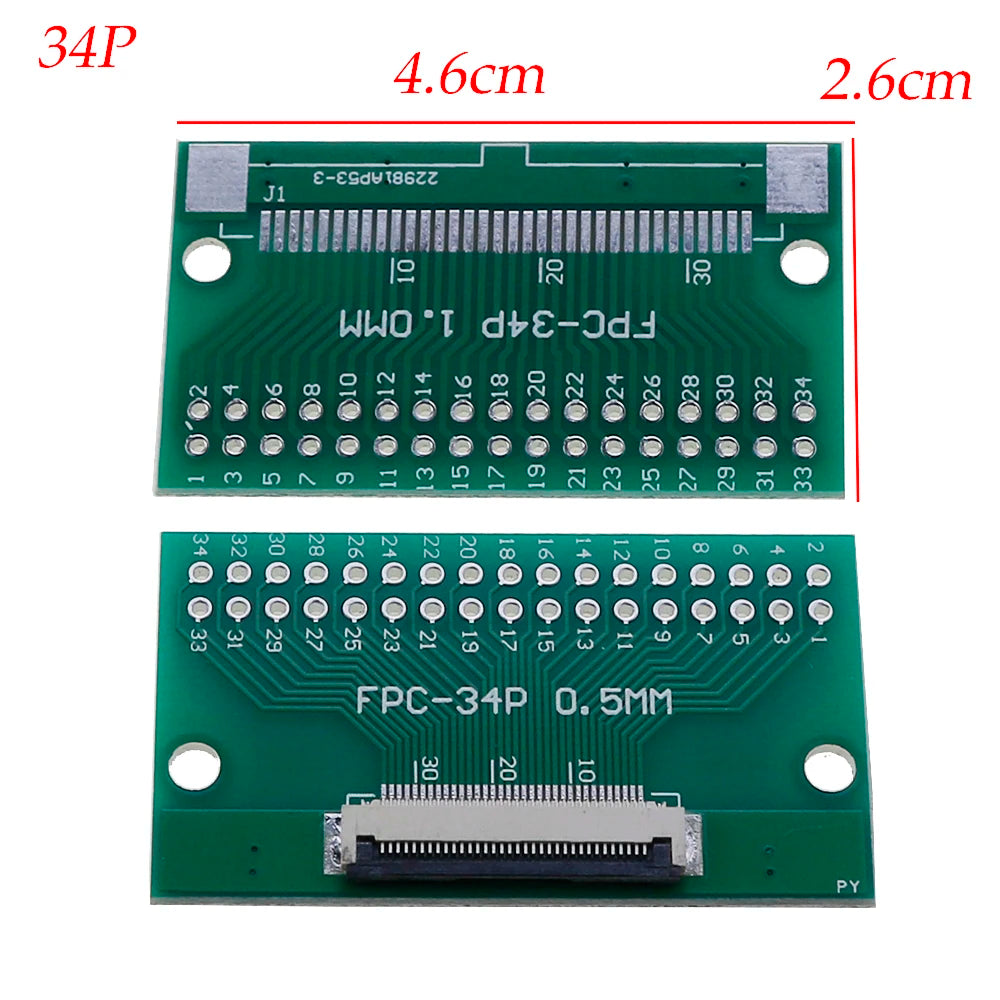 FPC FFC Flexible Cable Adapter Board 0.5mm Pitch Connector SMT to 2.54mm 16P/18P/20P/22P/24P/26P/30P/36P/40P/45P/50P/56P/60P/80P