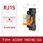 Thin-Flat Intermediate Relay 1NO1NC/2NO2NC 8A 24VDC | Compatible with  RJ1S-CL-D24 & RJ2S-CL-D24 | DIN Rail Relay for Contro