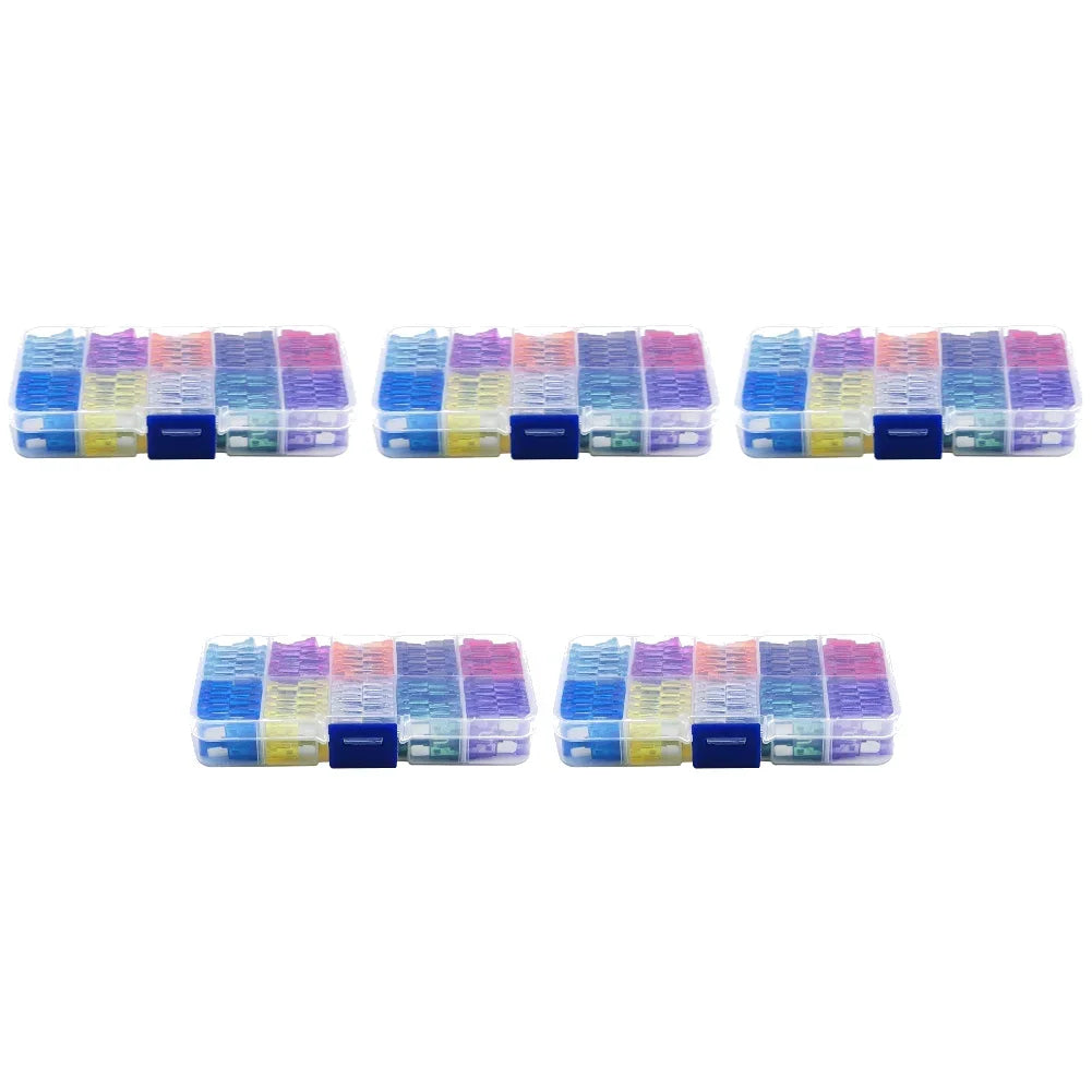 100-500Pcs Auto Fuse Kit Car Fuse Assortment Blade Type Fuse Assorted Kit with Box 2A 3A 5A 7.5A 10A 15A 20A 25A 30A 35A 10Types