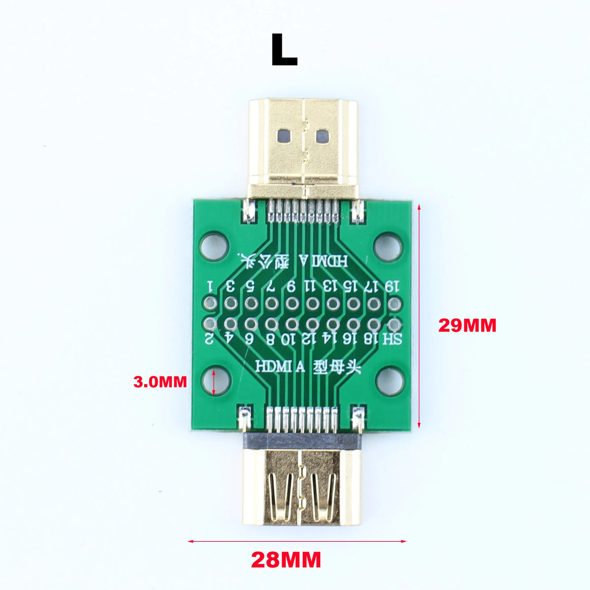1pcs A-M HDMI Male To Female Test Board MINI Connector with Board PCB 2.54mm Pitch 19/20pin DP HD A Female To Male Adapter Board