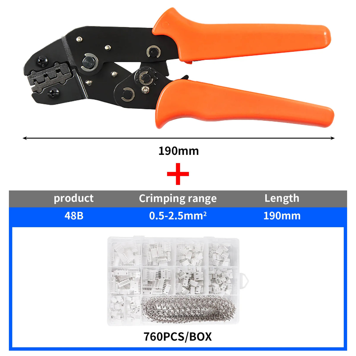 YICHENG 2.54mm Dupont Connector Kit with Ratcheting Wire Crimping Tool,Male Female Pins, Headers & Ribbon Cable