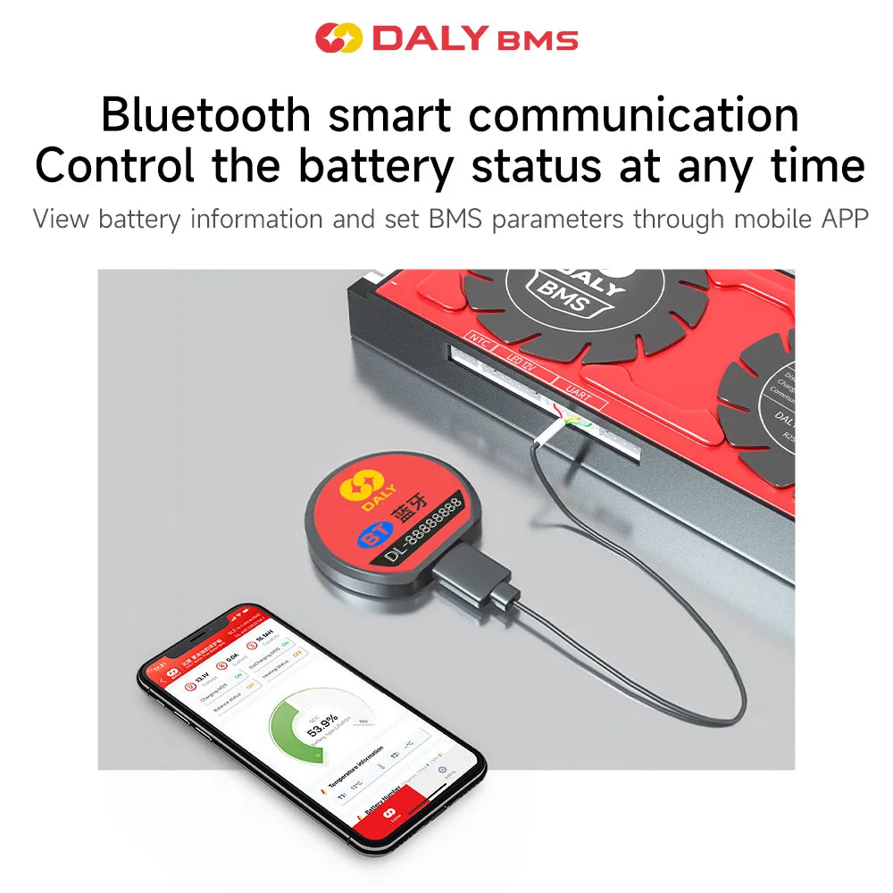 Daly BMS Smart BMS WIFI Module Battery Accessories Parts Bluetooth USB to RS485 to UART Power Dispaly Board Customized OEM