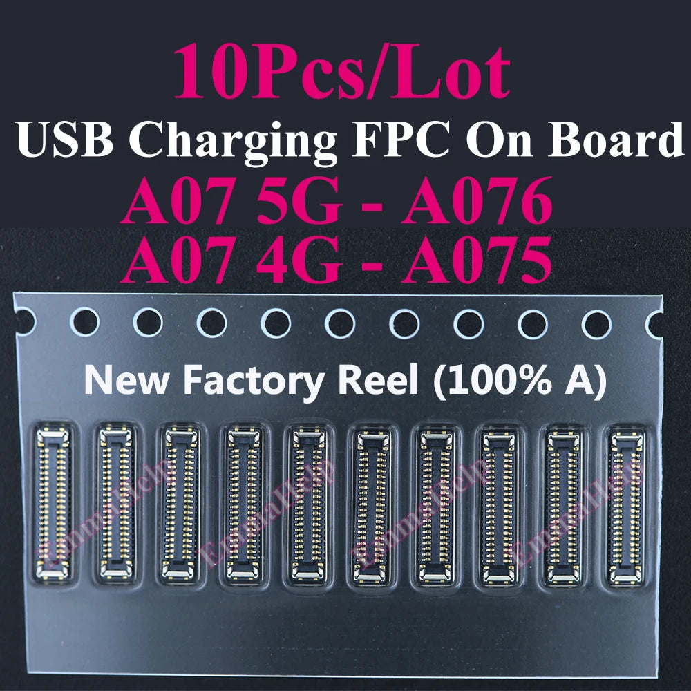 10pcs Charging FPC on MainBoard for Samsung A12 A22 A52 A55 A56 A13 A33 A34 A51 A71 A40 A80 A21S A05 A06 A07 FPC Connector Port