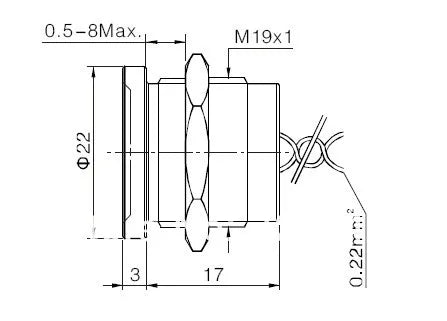 16mm 19mm 22mm 25mm Waterproof IP68 200mA  Momentary Normally Open Switch Stainless Steel Piezo Switch