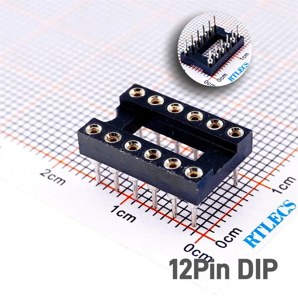 5/50 Pcs 2.54MM Pitch SMD DIP IC Socket Contact Clip Surface Mount Machined Receptacle 4 6 8 10 12 14 16 18 20 24 Pin Row 7.62mm
