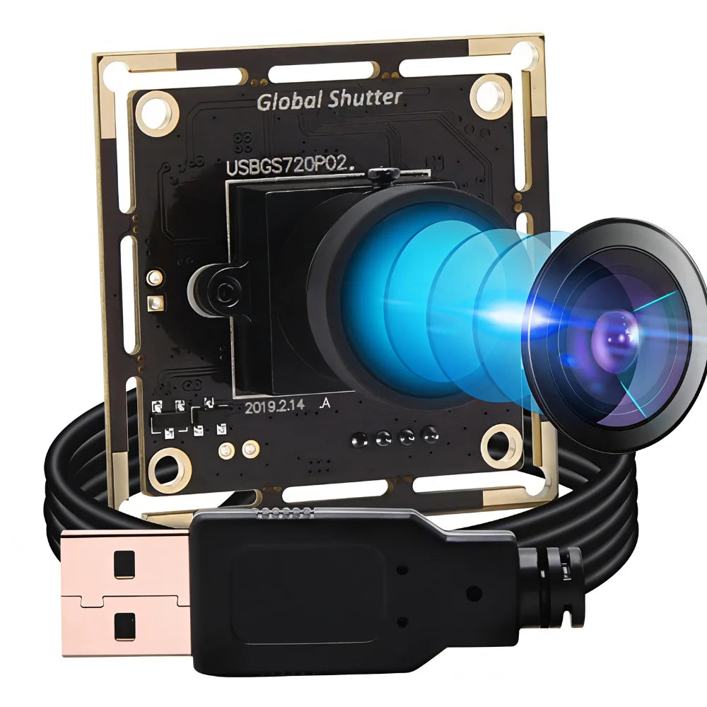 ELP Global Shutter USB Camera 720P 60fps Aptina AR0144 100° Wide Angle Lens UVC Webcam for Linux Windows Android