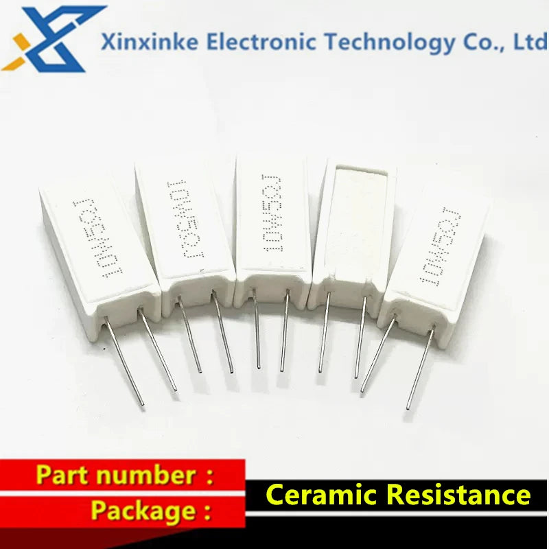 5PCS RX27 5W 7W 10W Ceramic Resistance Vertical Cement Resistor 0.01R ~ 100K 1 2 3.3 3.9 10 22 47 51 100 680 Ohm 1K 20K 150K