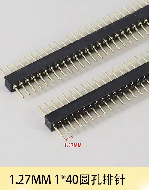 1/5pcs Round Hole Pin Header 1.27/2.0/2.54MM Pitch Row Female/Male Single Row 1x40P / 2x40P Double Row Pin Round Pin Gold Plated