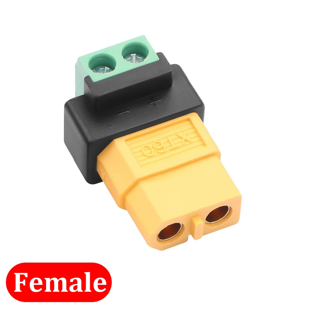 XT60 Solderless Connector Male/Female To 2Pin Screw Terminal Adapter Portable XT60 Bullet Connector Power Plug for RC Planes
