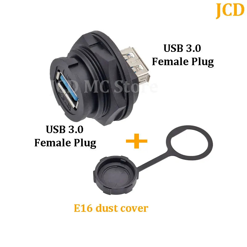 1PC E16 Buckle Waterproof Connector HDMI/USB2.0/USB3.0/RJ45/Type C/MICRO USB Panel Mount DIY Jack with Dust Cover Connector
