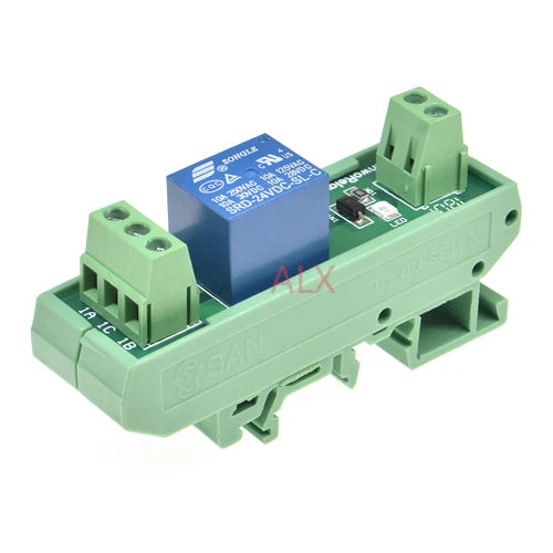 1 Channels relay module DIN Rail Mount SRD-05VDC-SL-C SRD-12VDC-SL-C SRD-24VDC-SL-C 10A 5V 12V 24V DC PNP NPN compatible 1NO 1NC