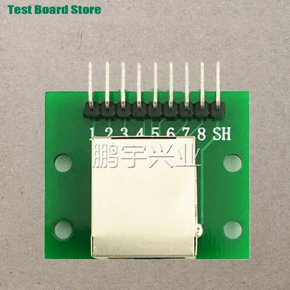 1Pce RJ45 Ethernet Port 8P Vertical Horizontal Test Board Bent Pin Straight Pin Network Port Adapter Circuit Board Connector
