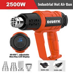 2500W 110V/220V EU/US Industrial Heavy Duty Hot Air Gun For Shrink Wrapping Adjustable Temperature Digital Display Heat Gun