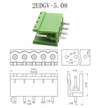 5Sets 2EDGKA-5.08mm Plug-in PCB Wiring Terminal Vertical Side Outlet Plug Complete with Straight Bent Needle Holder