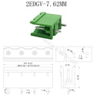 5Sets 7.62MM Terminal Block 2/3/4/5/6/7/8P 2EDG-7.62 Male/Female Straight Curved Needle Socket PCB Wire Connector