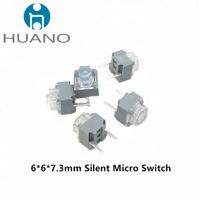 HUANO New Product 6*6*7.3mm square silent mouse micro switch mouse button can replace rectangle mute micro switch DPI key