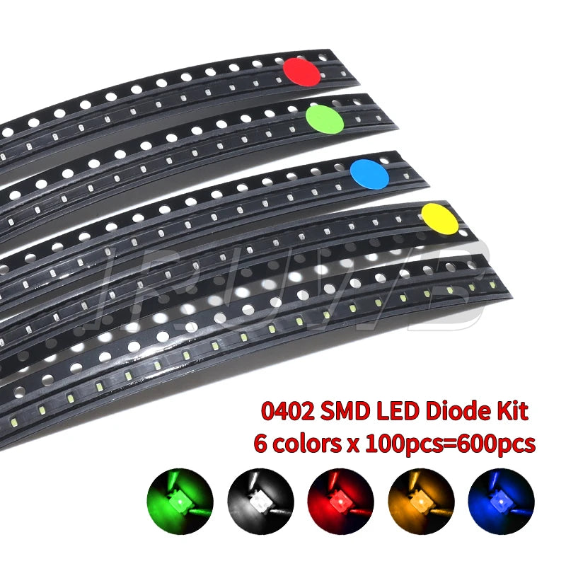 5050 5730 1210 1206 0805 0603 0402 SMD LED Diode Kit Red Green Blue White Yellow Orange 600pcs=6colors x 100pcs