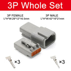 Deutsch Connector DTM Waterproof Automobile Connector With Terminal Male Female Plug&Socket DTM04-2/3/4/6/8/12P DTM06