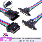 1 Pair 2A Magnetic Pogo Pin JST SM Plug Socket Extend Cable Connector 2 3 4 5 6 Pin Male Female Adapter Led Strip Lamp Driver