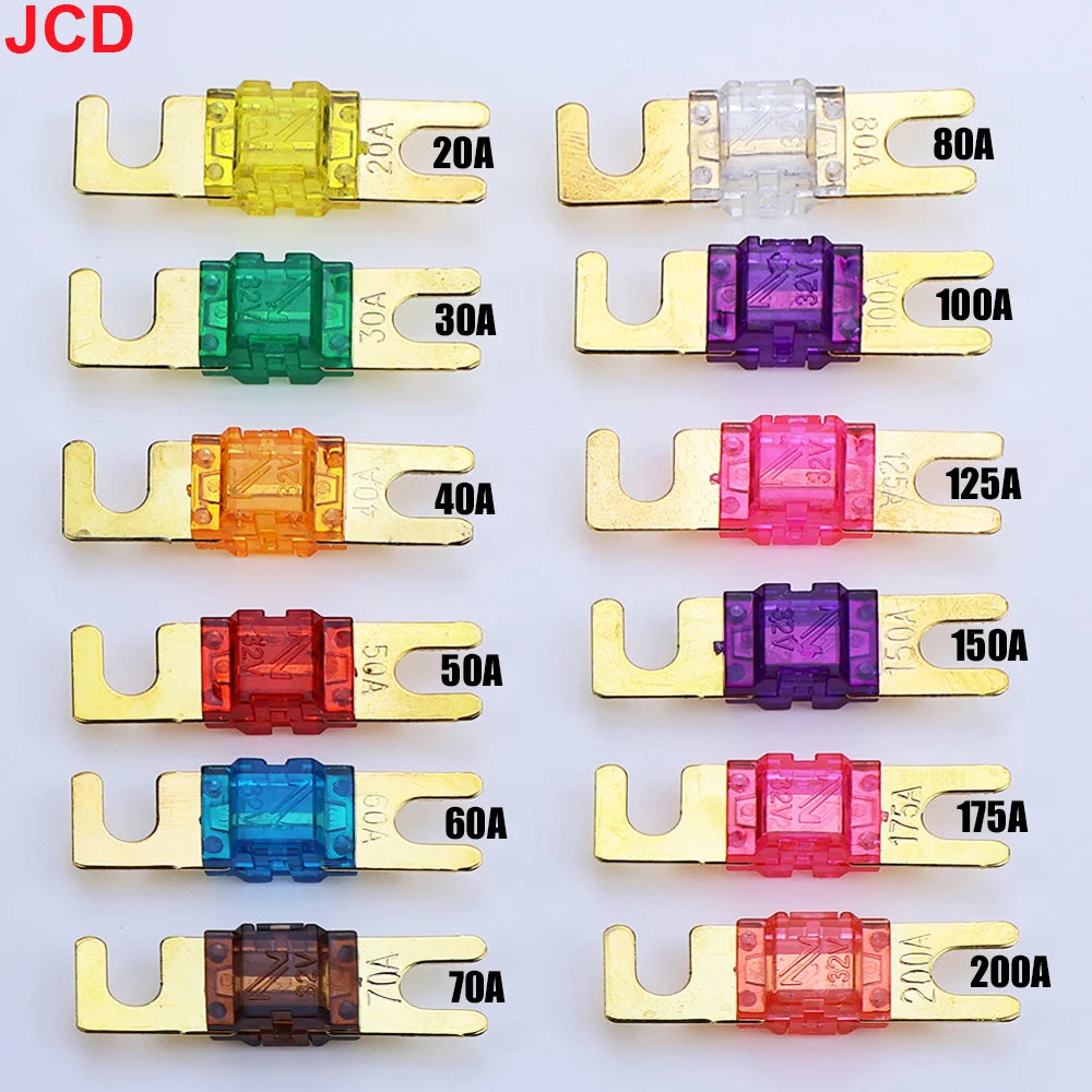 5/10pc U-Shaped Stud Car Fuses Mini Car Stereo Audio AFS Fuse 20A 30A 40A 50A 60A 70A 80A 100A 125A 150A 170A 200A 32V Auto Fuse