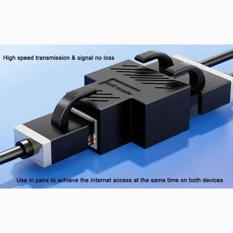RJ45 Splitter Adapter 1 to 2 Network Connector Dual LAN Ethernet Socket 8P8C Extender Plug Connector for Cat5 Cat5e Cat6 Cat7