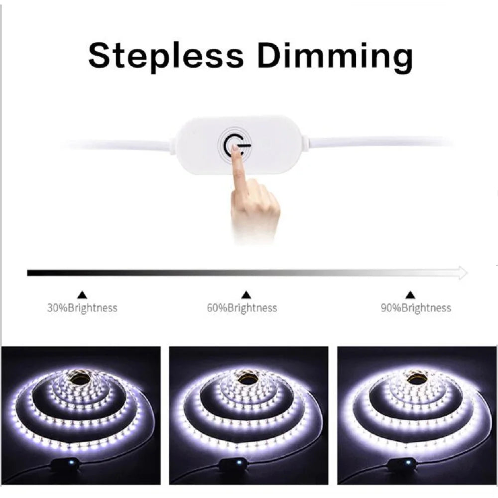 Dimmable 5V LED Strip Lights SMD2835 3528 60Leds/m Waterproof Ribbon Lights TV Backlight USB/Battery Powered Stripe Room Decor