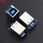 JCD 5pcs USB 2.0 And USB 3.0 Connector Female Socket Male Jack B Type 90°/180° Connector Soldering DIY Printer Interface Repair