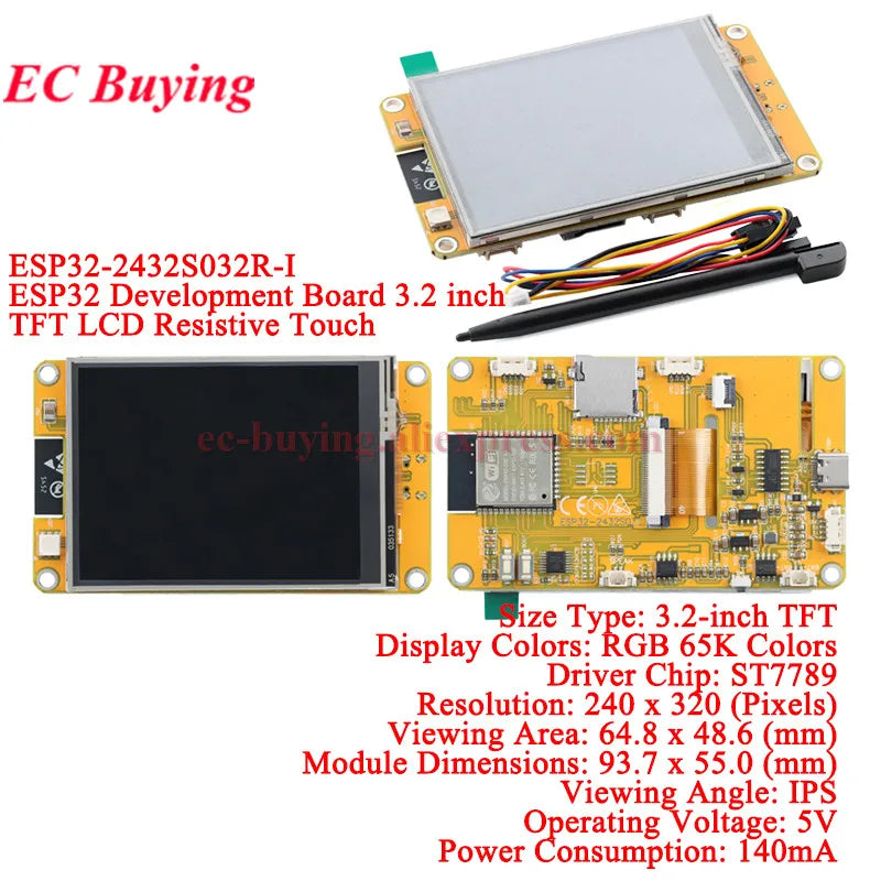 ESP32 S3 for Arduino LVGL WiFi Ble Development Board 2.4 2.8 3.2 3.5 4.3 5 7.0 inch 240*320 Display Screen LCD TFT Module Touch