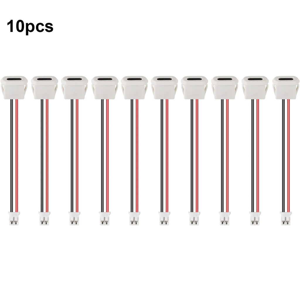 10pcs Type-C Female Chassis Connector USB C Female Chassis 2P Direct Crimp Jack Female Charging Port Waterproof Extension Power