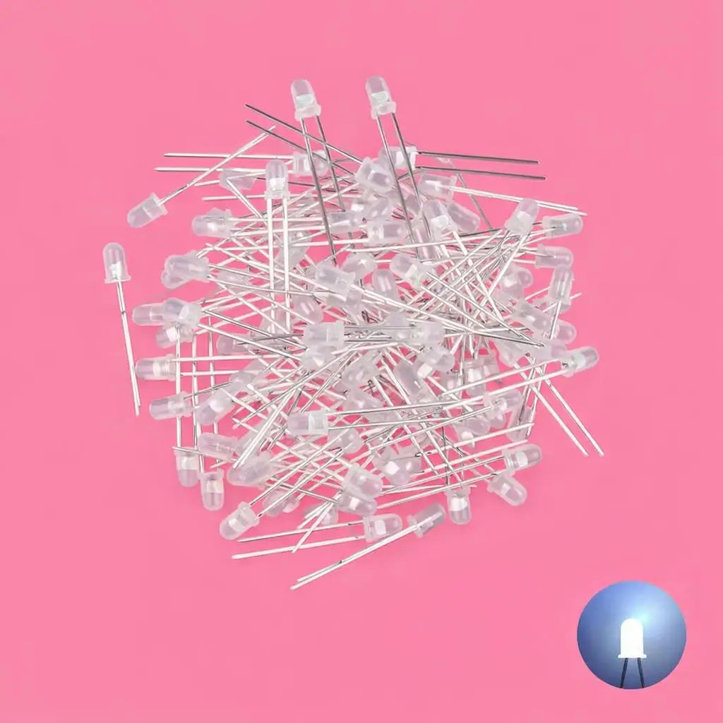 SAMIROB 60/100Pcs 3mm LED Diode Kit F3 Schottky Assorted Diode Red White Green Blue Yellow Orange Pink Purple Warm White for DIY