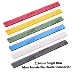 10PCS 40Pin Black White Red 2.54mm Single Double Row Straight Male Female Pin Header Connector Strip For PBC Ard Yellow Blue