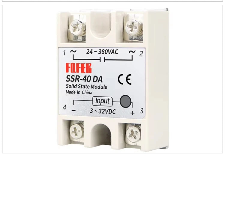 10A SSR 25A Solid State Relay 40A Output 3-32VDC 24-480VAC 220V Single Phase DC TO AC 40A Relay SSR HeatSink SSR 40DA