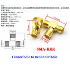 1/3/5piece SMA Male Female RF Straight Connector 90 Degree Right Angle Tee Type 3Way Splitter RPSMA To RP-SMA Male Adapter