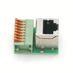 1Pc Data Adapter Board Female Socket Guide Rail Installation Terminals Connector RJ45 Network Port Terminal Block Welding Free