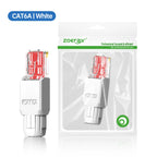2PCS RJ45 CAT6A CAT6 Connector, ZoeRax Tool Free Ethernet Termination Plugs, 23AWG to 26AWG Cable Internet Plug Toolless