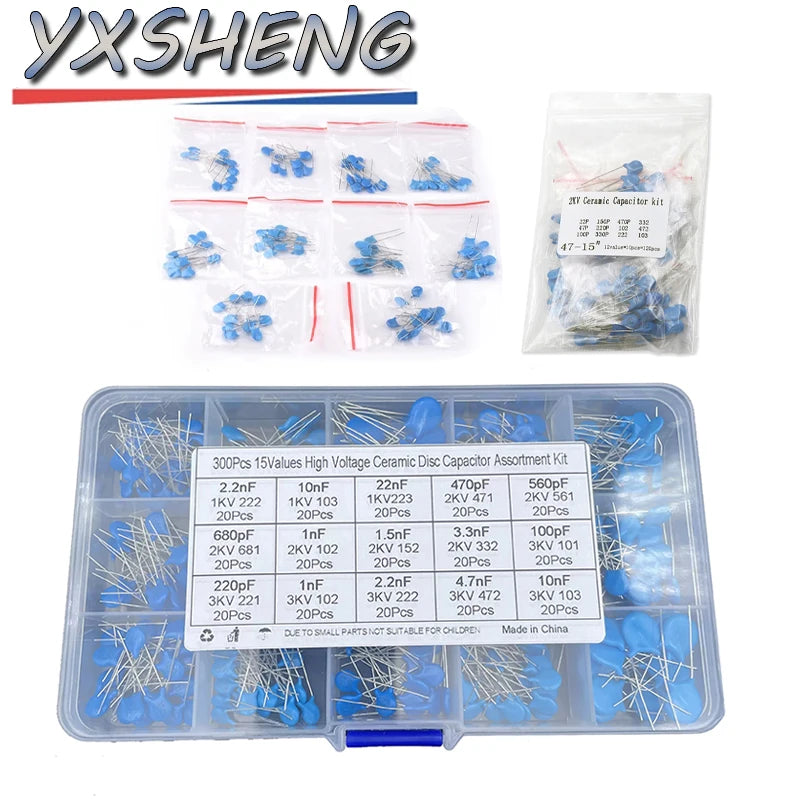1KV 2KV 3KV High Voltage Ceramic Capacitor KIT 5PF 30PF 47PF 56PF 100PF 220PF 1NF 2.2NF 3.3NF 4.7NF 10NF 100NF 471 222 223 103