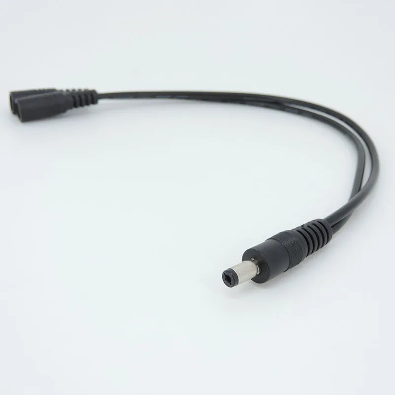 10A 18awg 19V 24V 12V 2 Way DC 1 Male to 2 Male Female Splitter Connector Power Supply Adapter Extension Cable 5.5x2.1mm Plug M