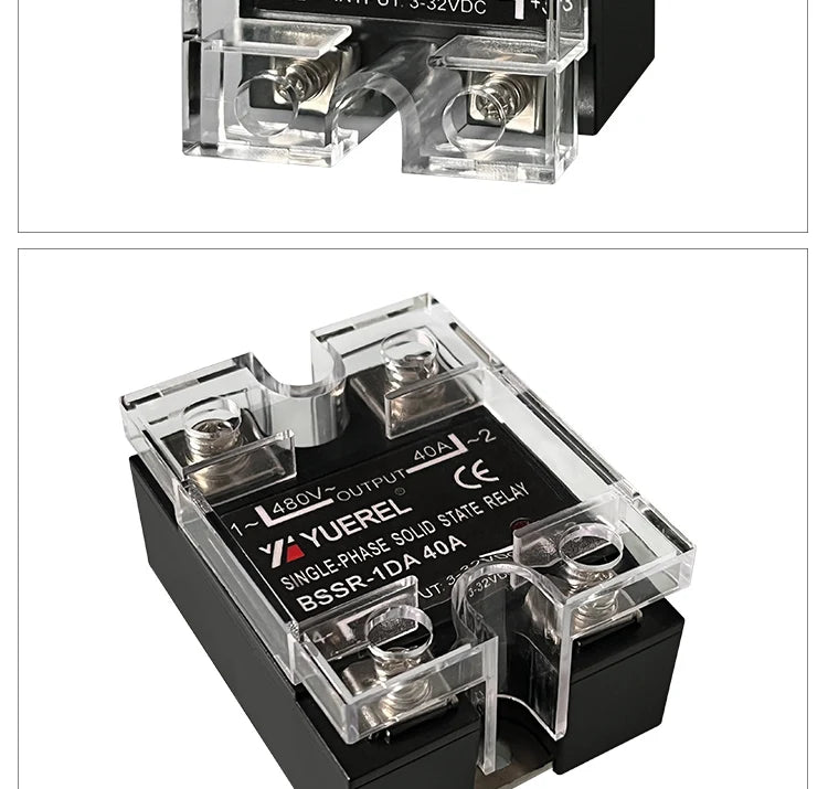 10A 25A 40A 60A 80A 100A 120A Single Phase SSR DC Control AC DC Control DC AC Control AC Solid State Relay