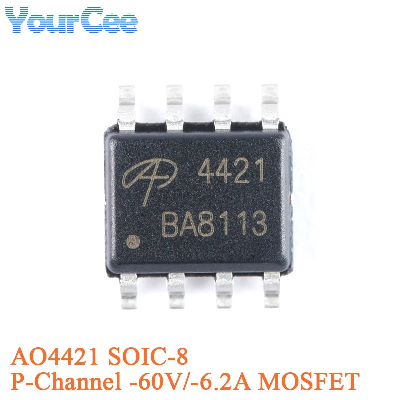 20pcs/5pcs AO4407A SOIC-8 4407A P-channel -30V/-12A SMD MOSFET Field Effect Transistor Chip AO4405AO4411 AO4413 AO4421 AO4435