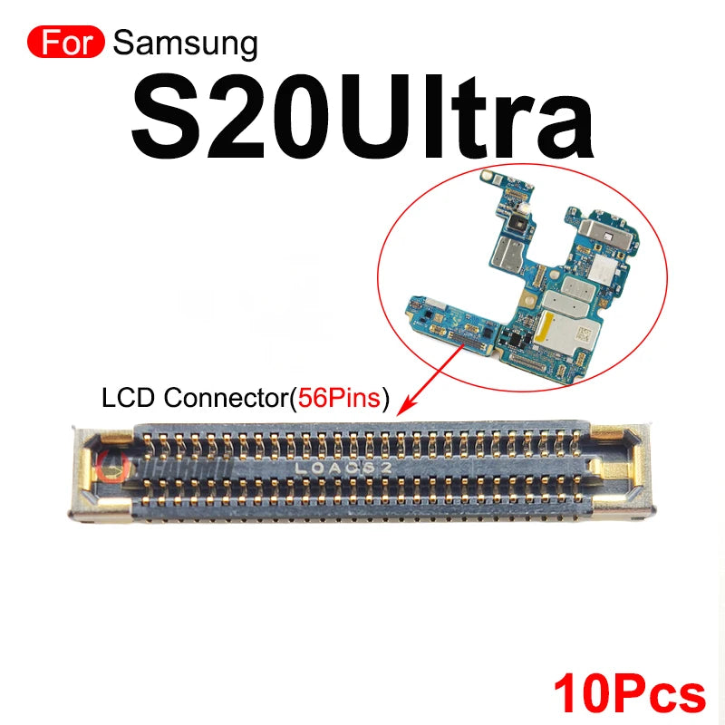 10Pcs For Samsung Galaxy S20 Ultra Wifi Signal Antenna Connector LCD FPC Plug Main Board Mainboard Flex Replacement Part