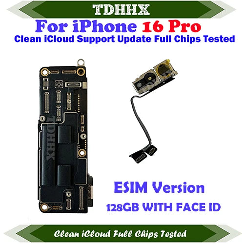 512gb Mainboard With system For iPhone 16 Pro Clean iCloud 256gb Logic Board 128G Full Function Support Update 16Pro Motherboard